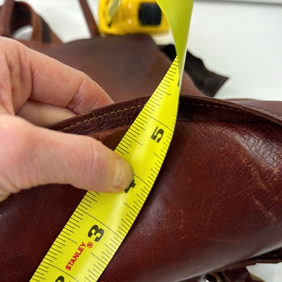 Exclusive Design Tan Leather Backpack - Picture 8 of 9